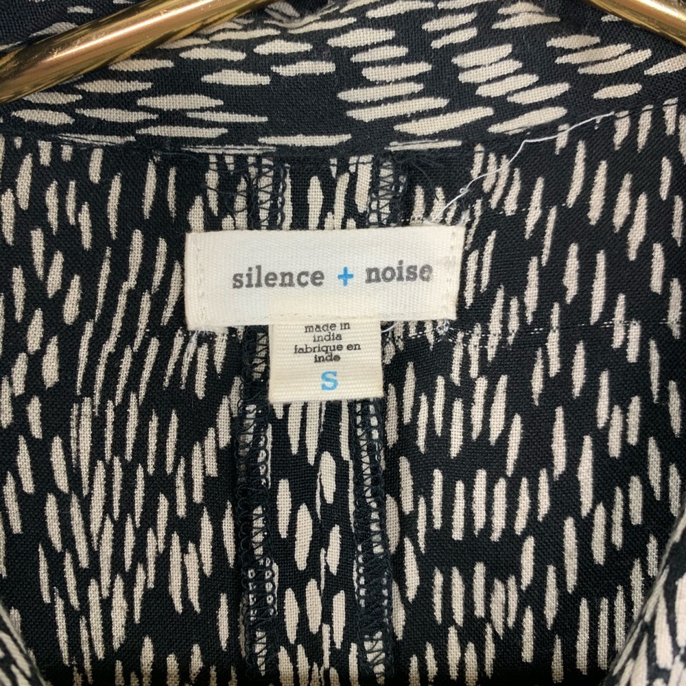 Silence + Noise Black Print Button Up Midi Dress - image 5